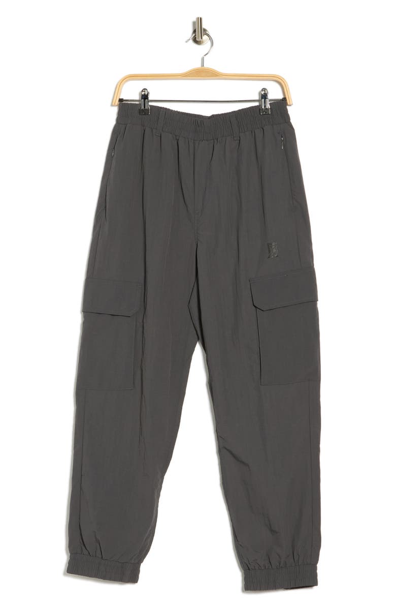 Faith Connexion Crinkle Textured Cargo Joggers, Alternate, color, Ebony/ Shadow Black