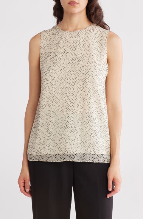 Sleeveless Silk Shell Tank Top