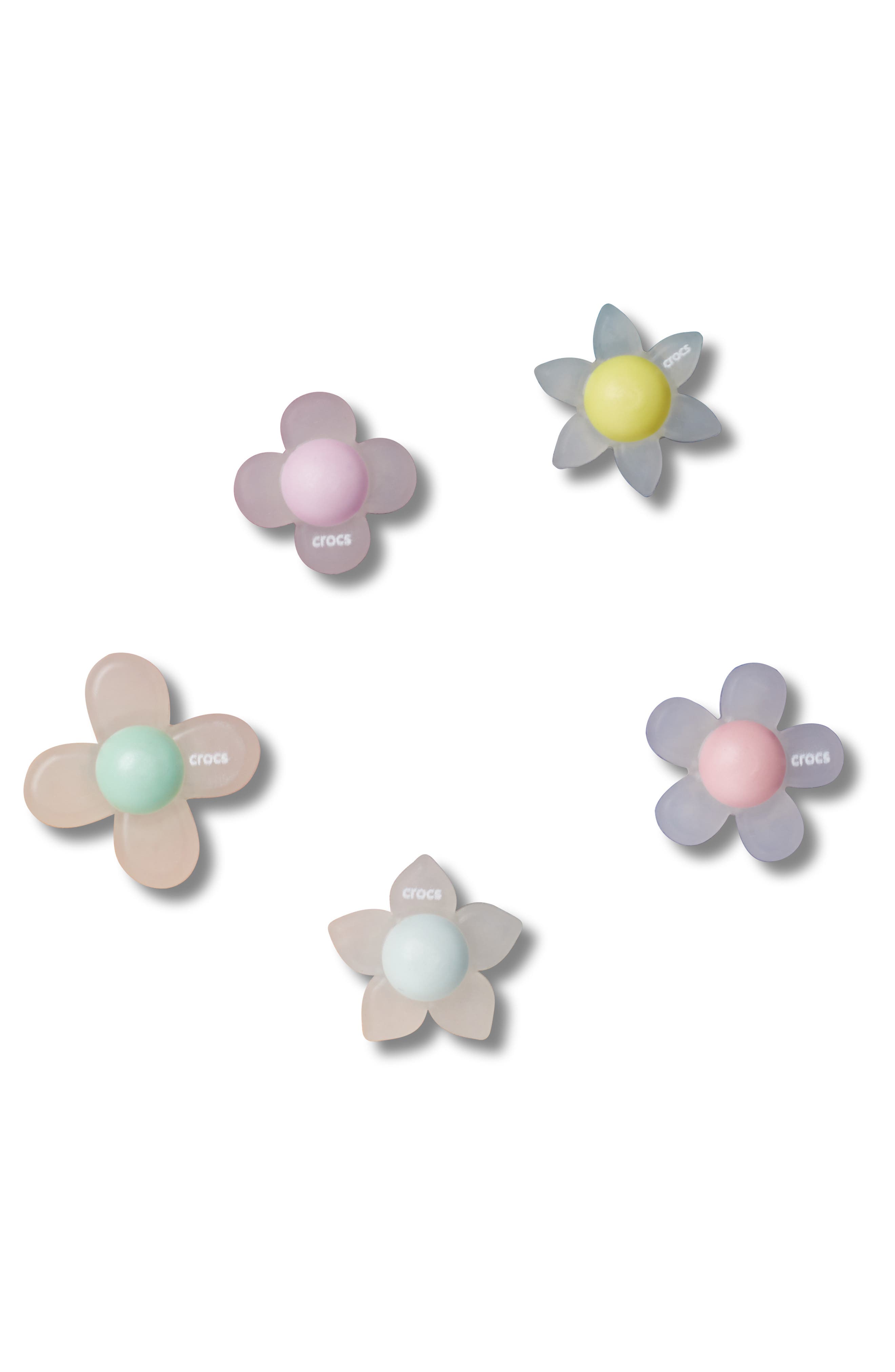 CROCS 5-Pack Iridescent Flowers Jibbitz Shoe Charms