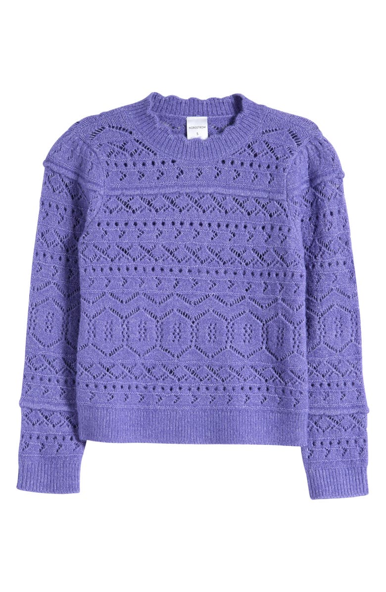 Nordstrom Kids' Pointelle Crewneck Sweater, Main, color,