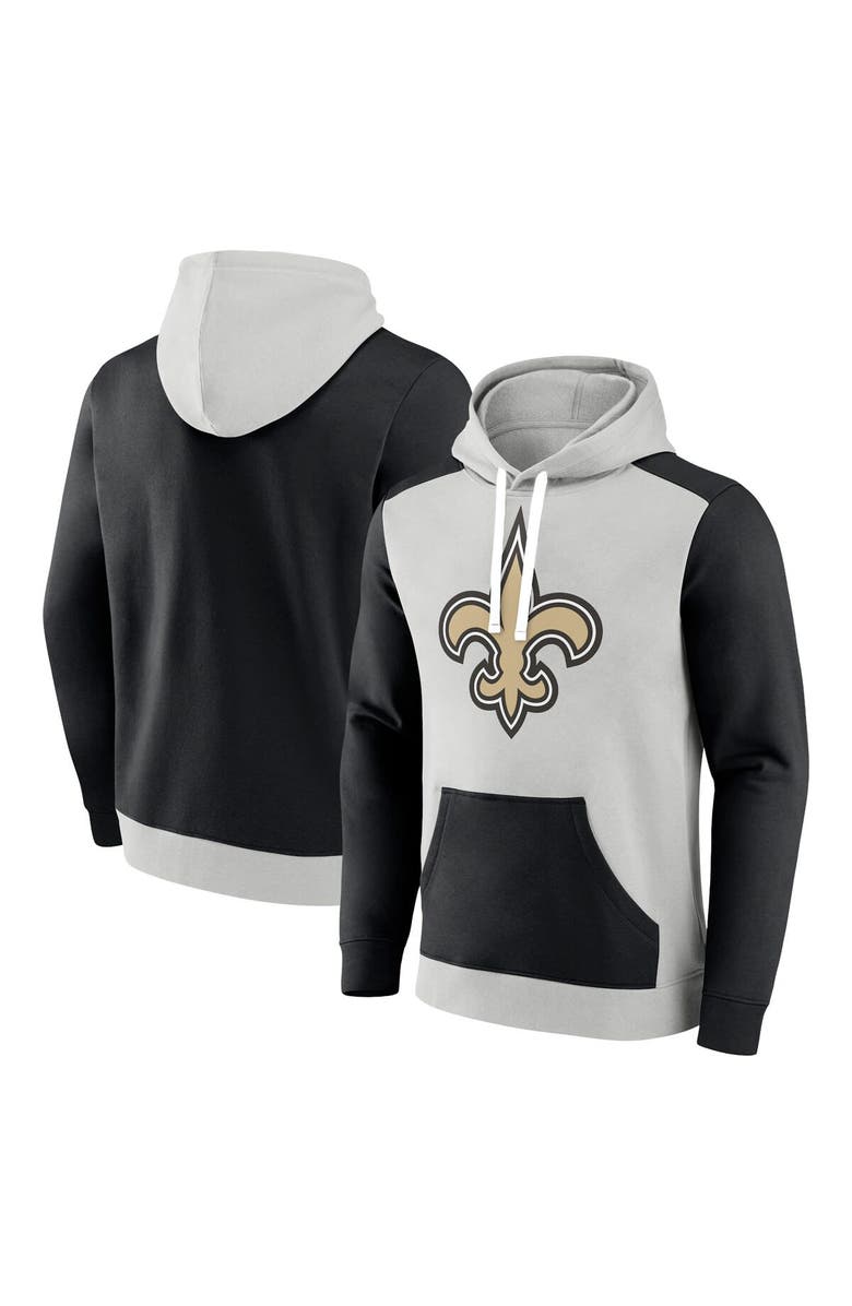 FANATICS Men's Fanatics Branded Silver/Black New Orleans Saints Big & Tall Team Fleece Pullover Hoodie, Main, color, Silver