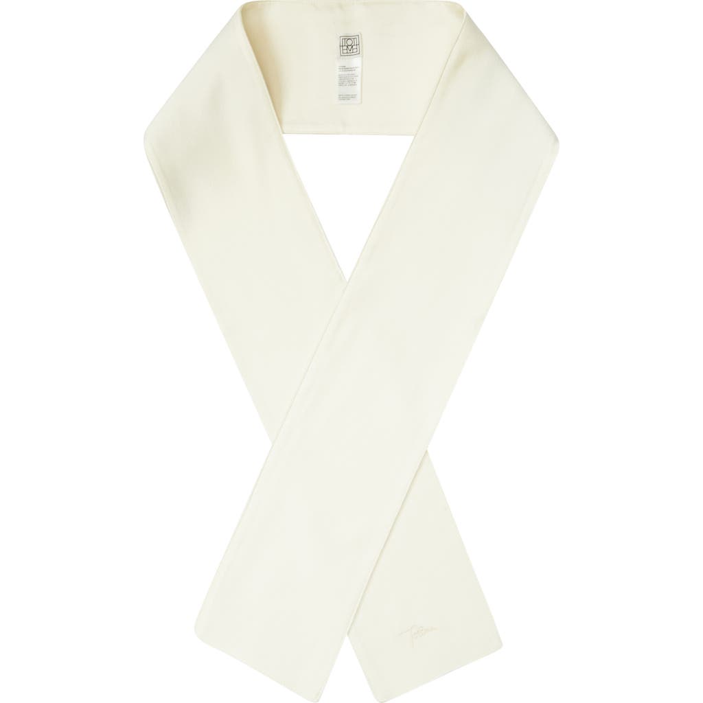 Totême Toteme Satin Tuxedo Scarf In Macadamia