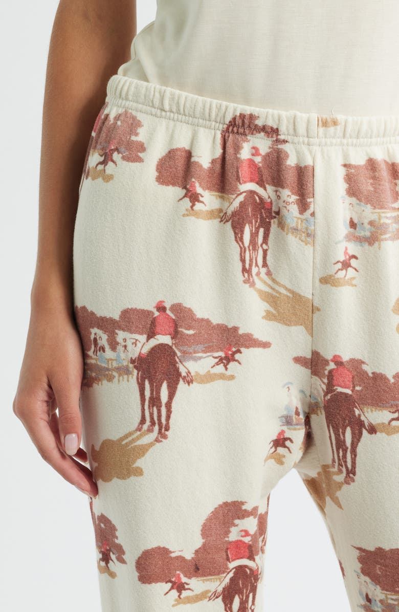 THE GREAT. The Stadium Sweatpants, Alternate, color, Riding Horses Print