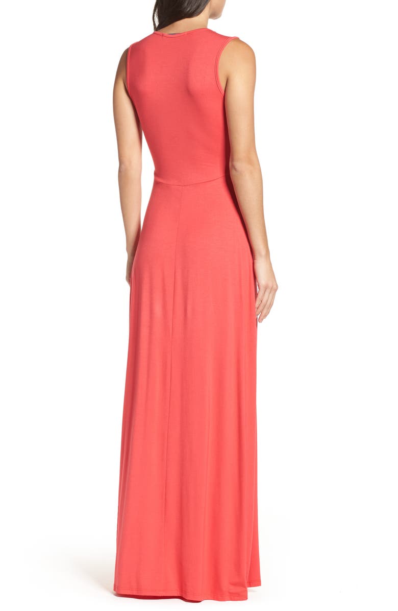 Fraiche by J Deep V-Neck Jersey Maxi Dress, Alternate, color, 