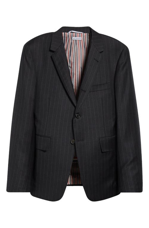 Thom Browne Fit 1 Pinstripe Wool Sport Coat In Dark Grey