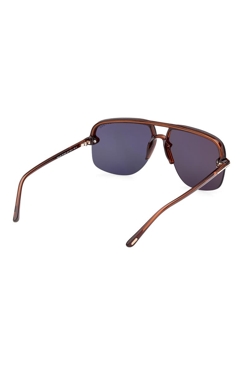 Hugo-02 63mm Oversize Navigator Sunglasses, Alternate, color, SHINY LIGHT BROWN / BLUE