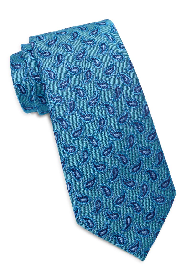Penfold Pines Silk Tie, Main, color, AQUA