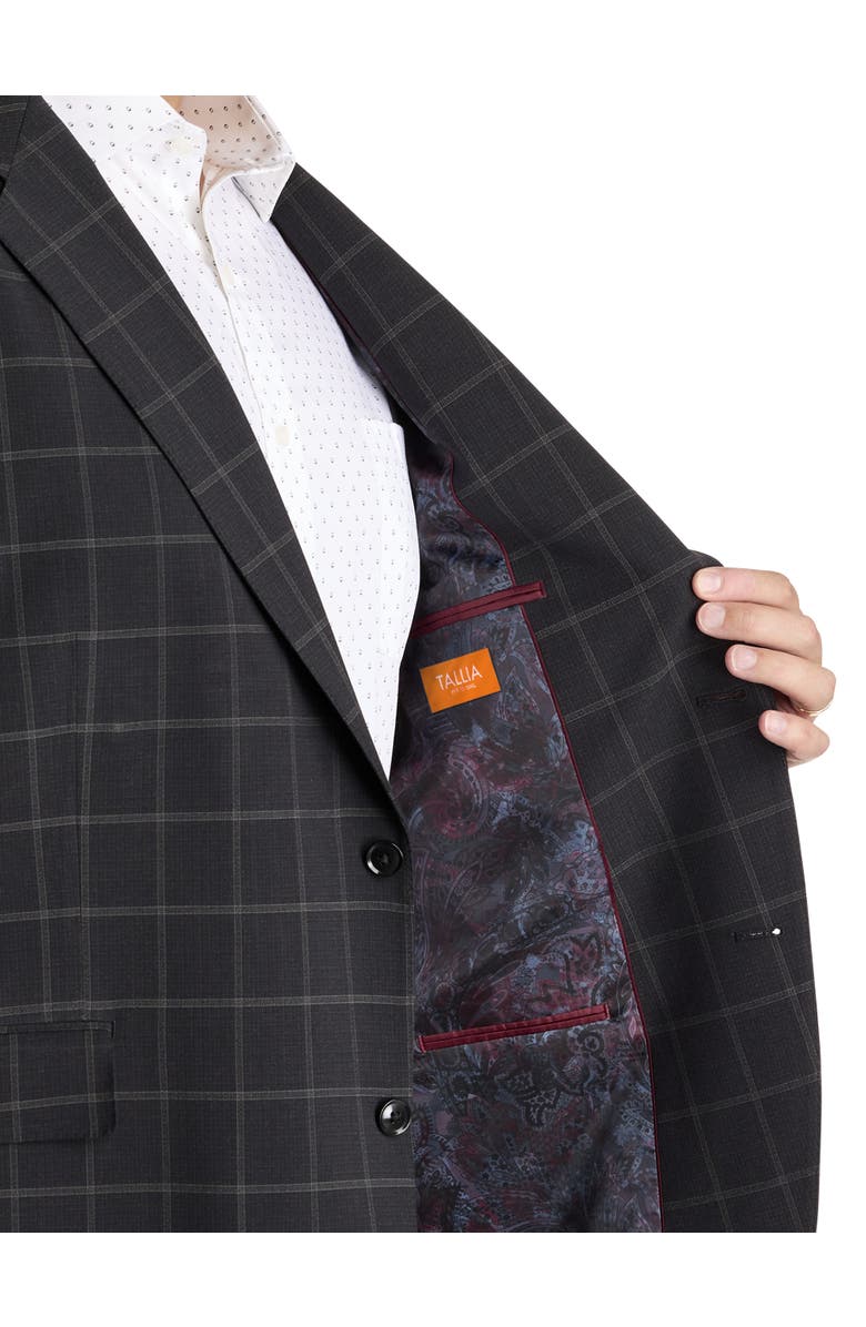 Tallia Big & Tall Windowpane Suit Jacket, Alternate, color, Black