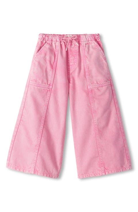 Kids' Drawstring Wide Leg Jeans