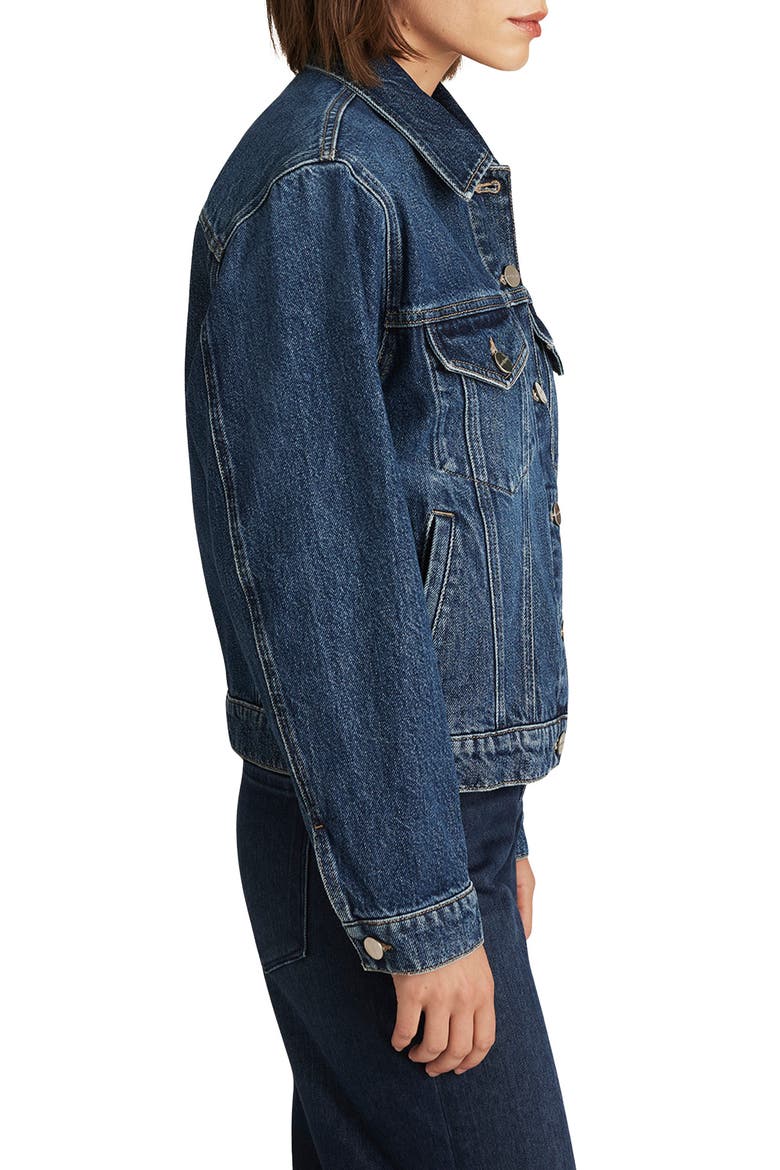 Ruby Denim Trucker Jacket, Alternate, color, DARK BLUE ICON