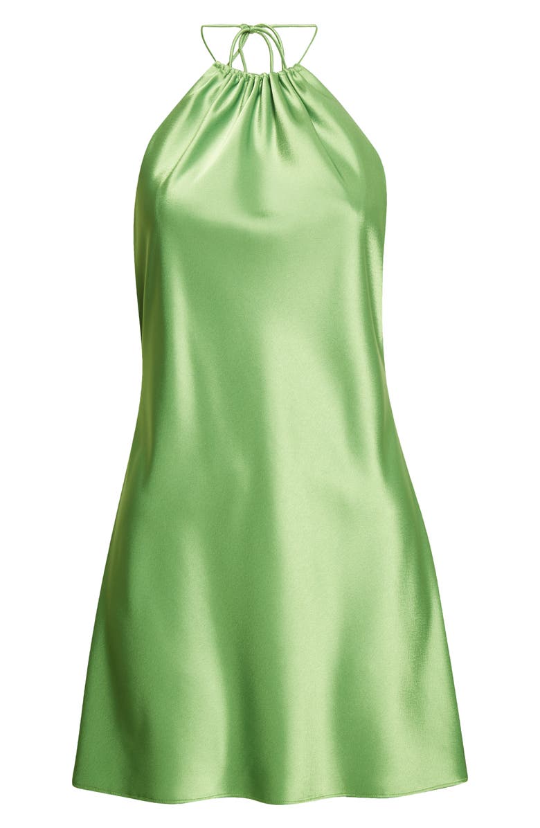 Alice + Olivia Zumi Satin Halter Minidress, Alternate, color,