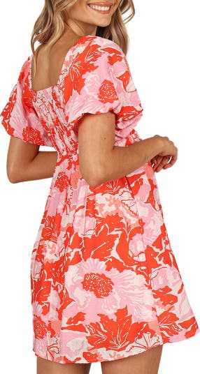 Maggie Print Puff Sleeve Minidress