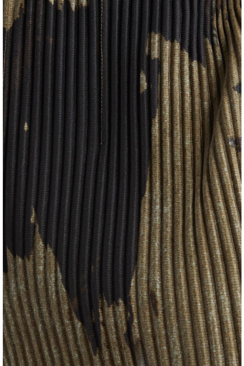 Pleated Painted Stone Print Pants, Alternate, color, BROWN