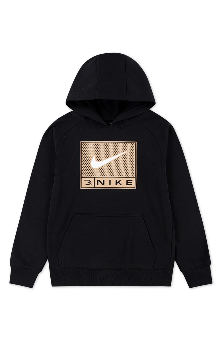 3 Brand Kids' Logo Hoodie, Main, color, Black