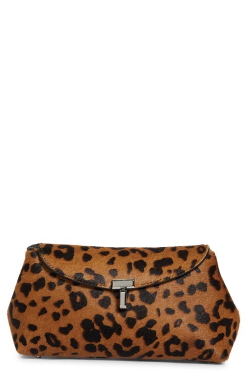 Totême Toteme Belted Genuine Calf Hair Bucket Bag In Brown