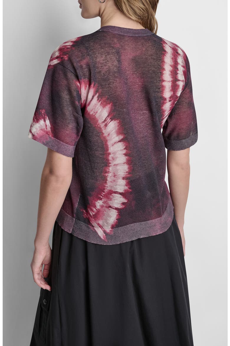 Tie Dye Short Sleeve Cotton Blend Sweater, Alternate, color, FIREWORK TIEDYE
