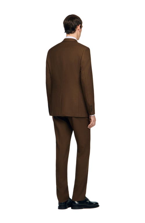 Sandro Heather Legacy Wool Blend Suit Jacket In Brown