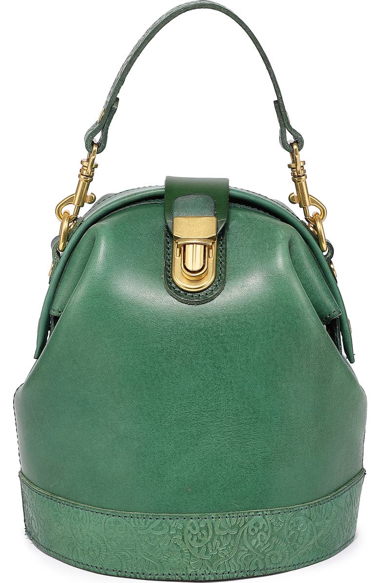 OLD TREND Doctor Bucket Leather Crossbody Bag, Main, color, Green