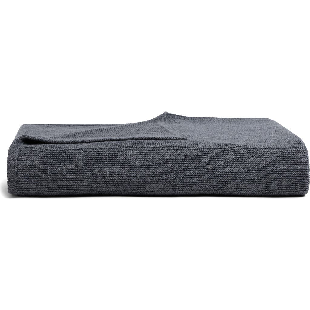 Parachute Soft Spun Cotton Blend Knit Throw Blanket In Gray