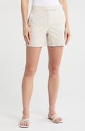 Theory Stripe Seersucker Cotton Blend Shorts