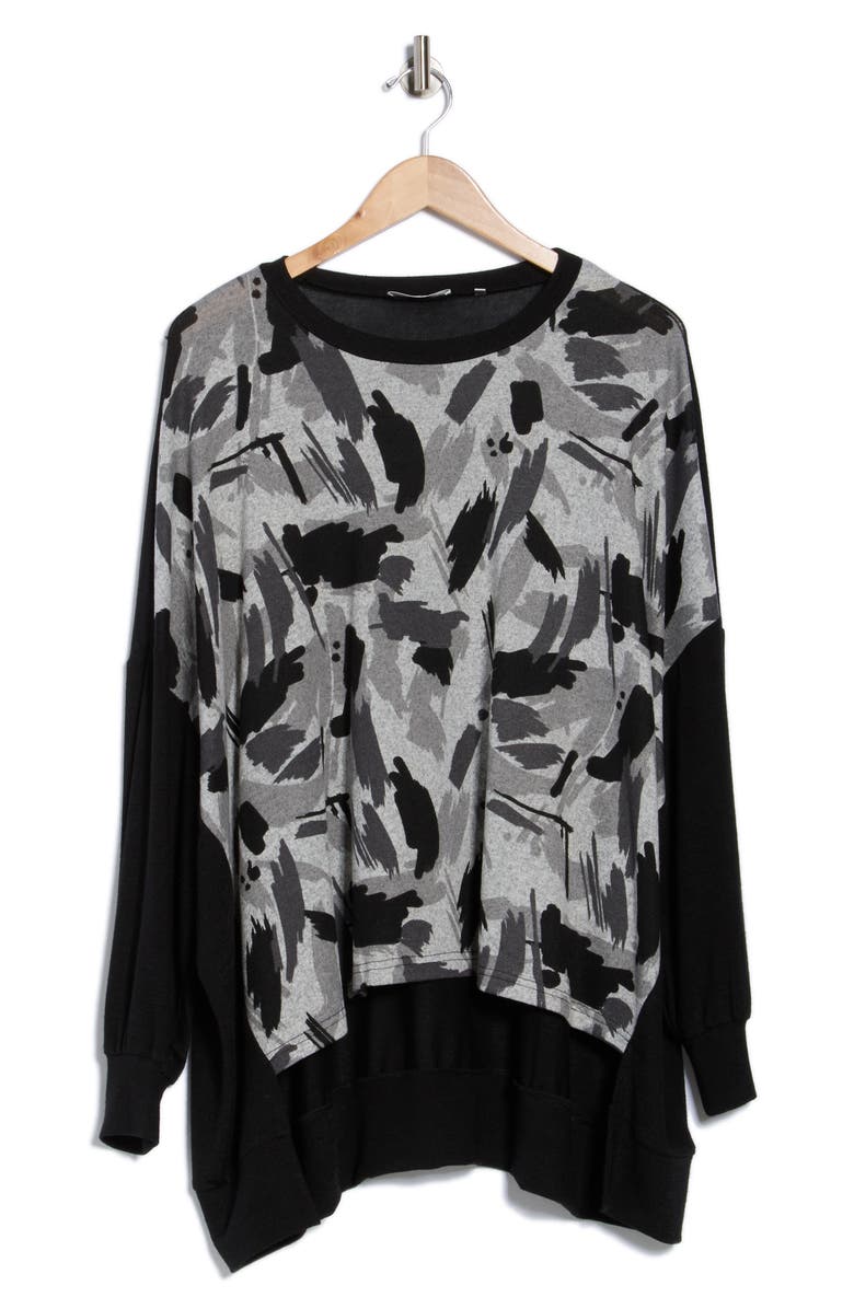 PATRIZIA LUCA Print Boxy Top, Alternate, color, Grey