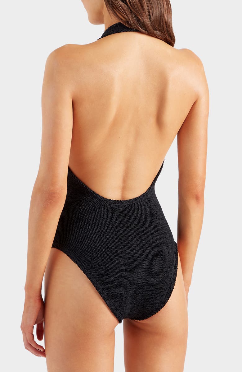 Hunza G Sandy Halter One-Piece Swimsuit, Alternate, color, Black