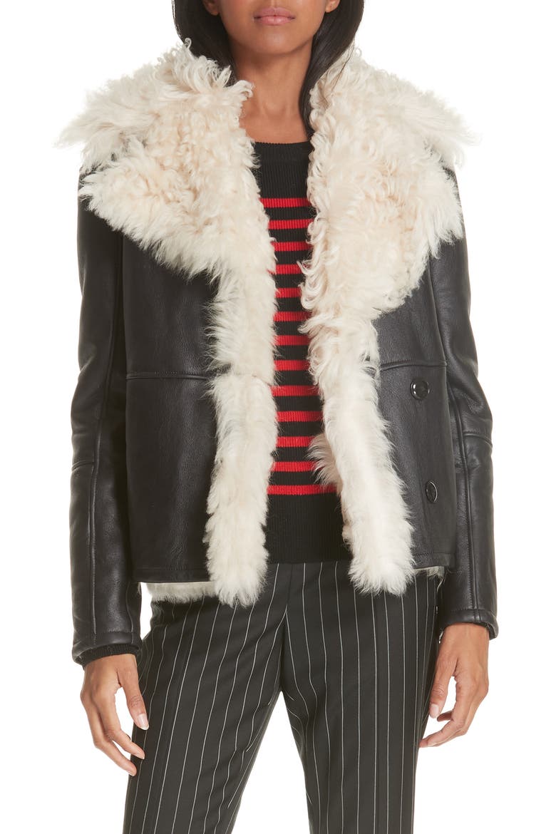 Genuine Shearling Jacket, Main, color, NOIR