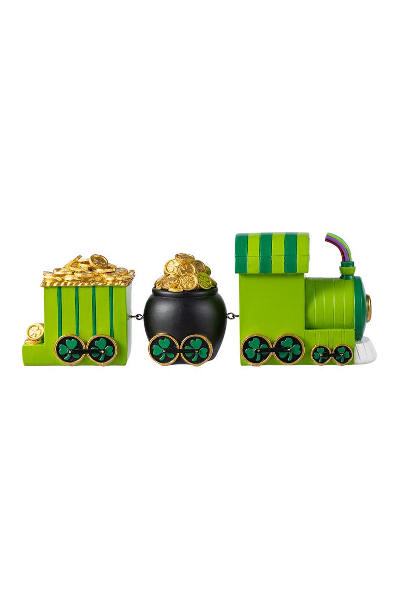Set of 3 St.Patrick's Resin Leprechaun Train Table Decor, Alternate, color, Green