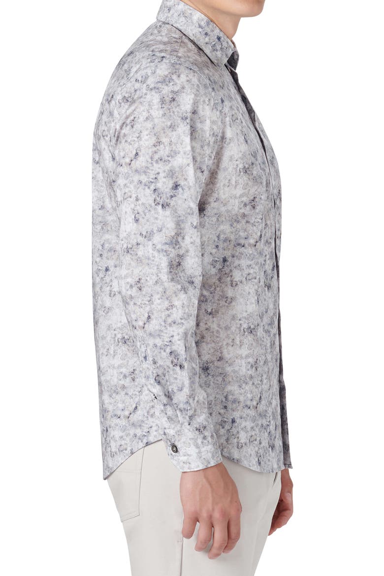 Shaped Fit Button-Up Shirt, Alternate, color, STONE