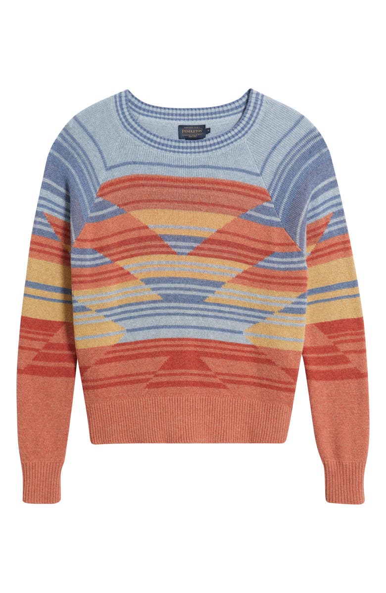 Pendleton Raglan Sleeve Cotton Sweater, Alternate, color, Indigo Rust Heather
