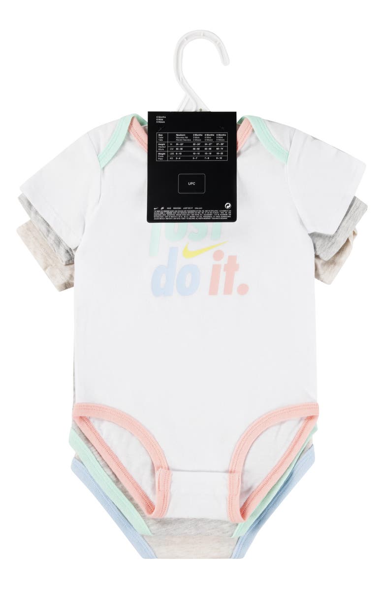 Nike Assorted 3-Pack Bodysuit, Alternate, color, Grey Heather