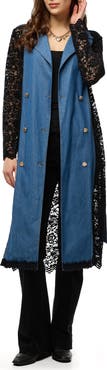 SAACHI Lace Trim Denim Topper