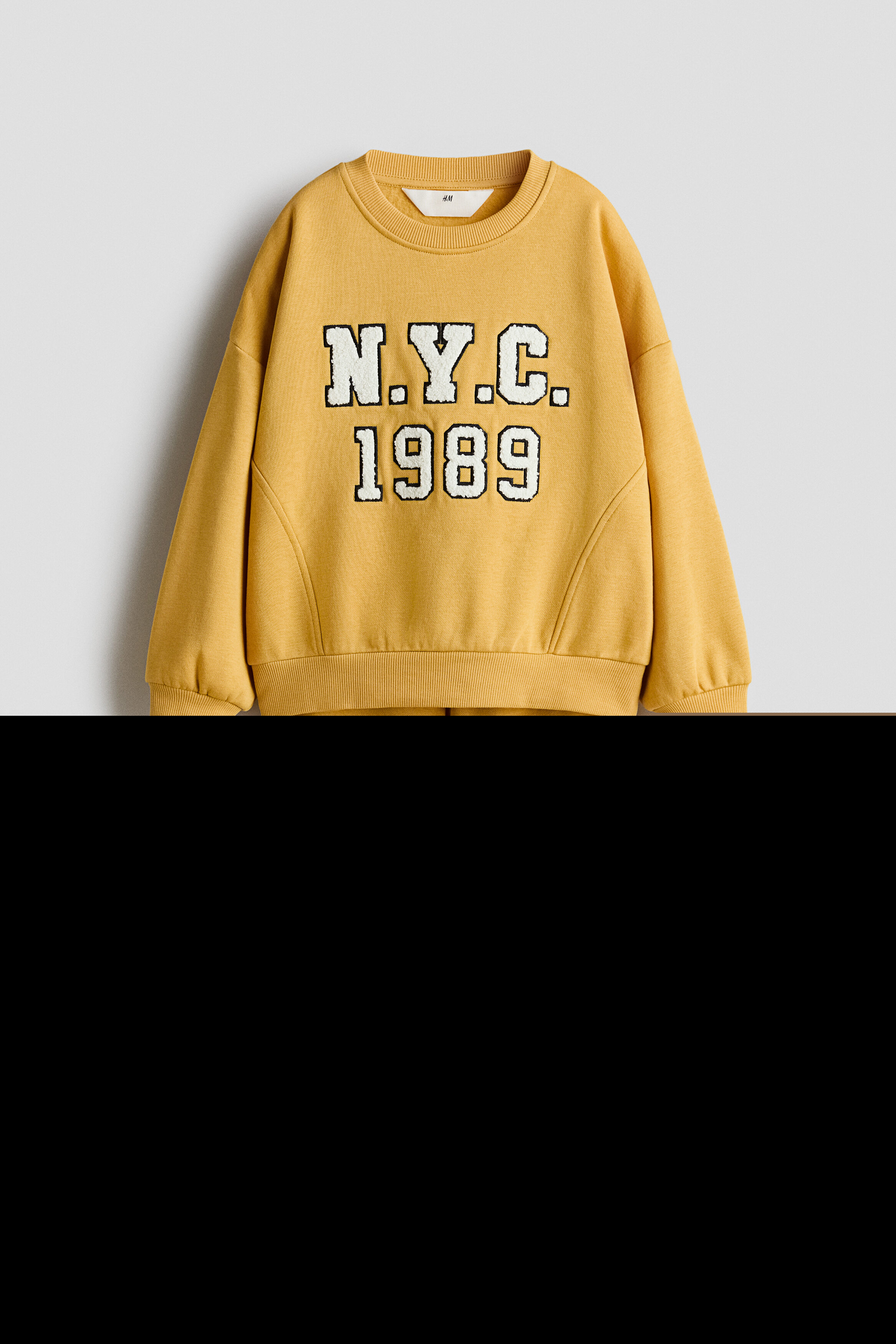 2-piece Sweatshirt And Joggers Set, Alternate, color, Mustard yellow/NYC