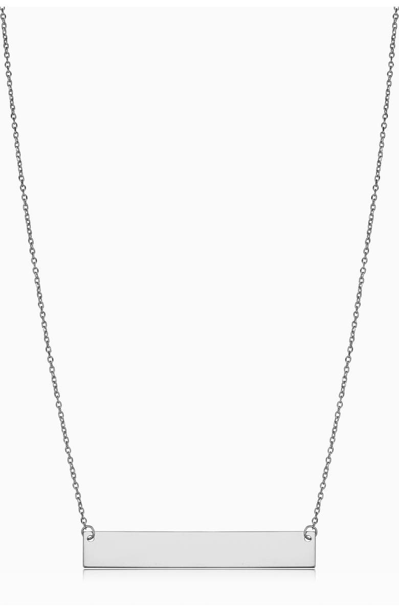 Oradina 10K Gold Brooklyn Bar Necklace, Main, color, White Gold