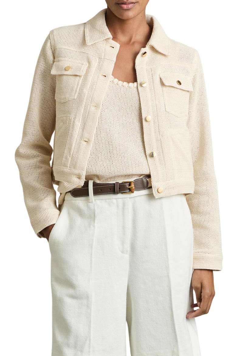 Renzo Mesh Trucker Jacket, Main, color, NEUTRAL