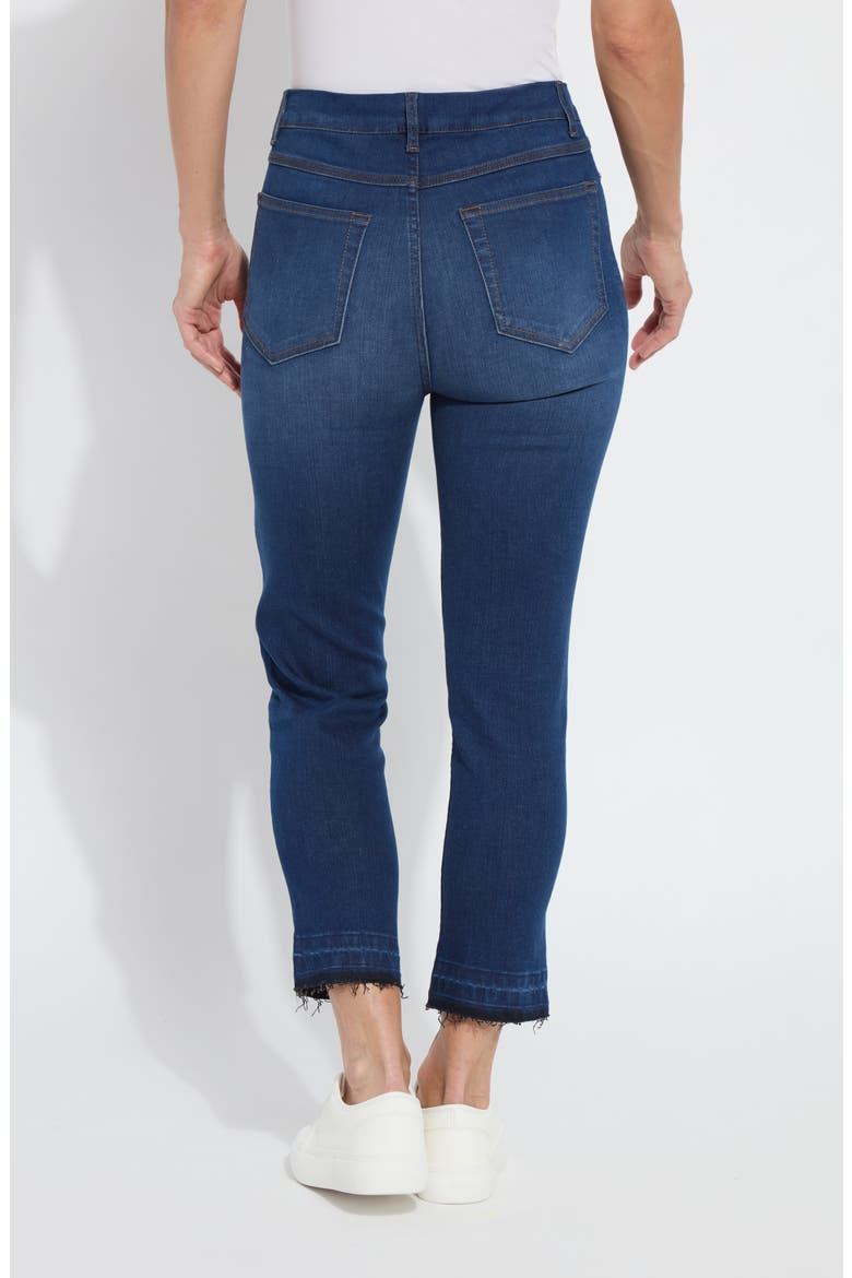 Toothpick High Waist Released Raw Hem Crop Skinny Jeans, Alternate, color, INDIGO BLACK