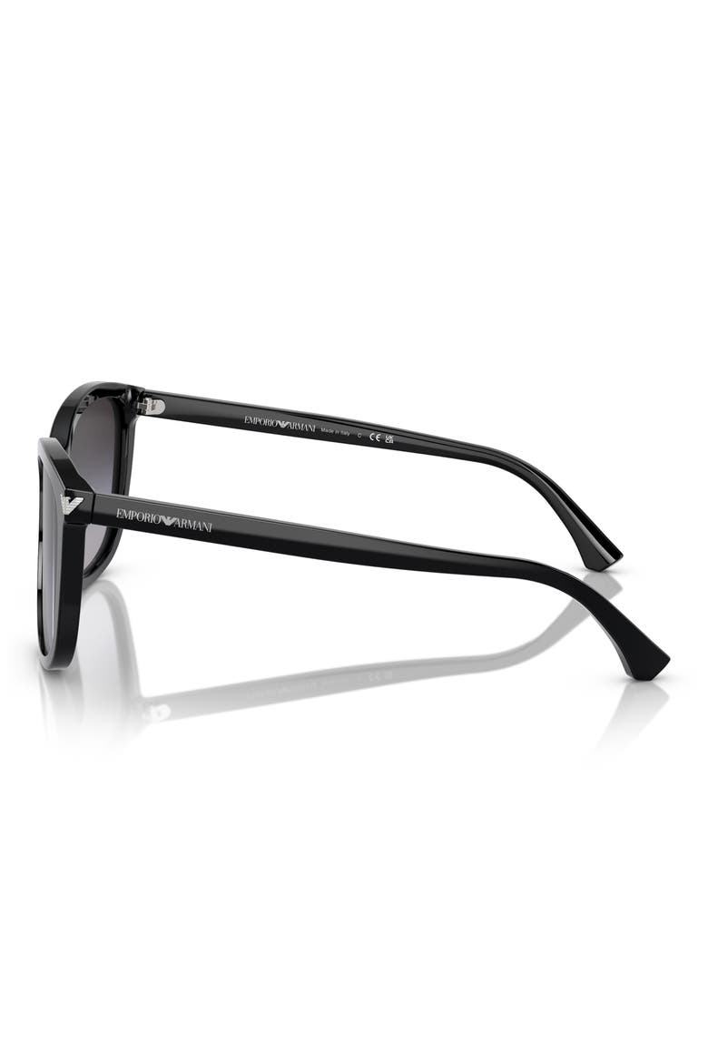 56mm Gradient Square Sunglasses, Alternate, color, SHINY BLACK / GRADIENT GREY