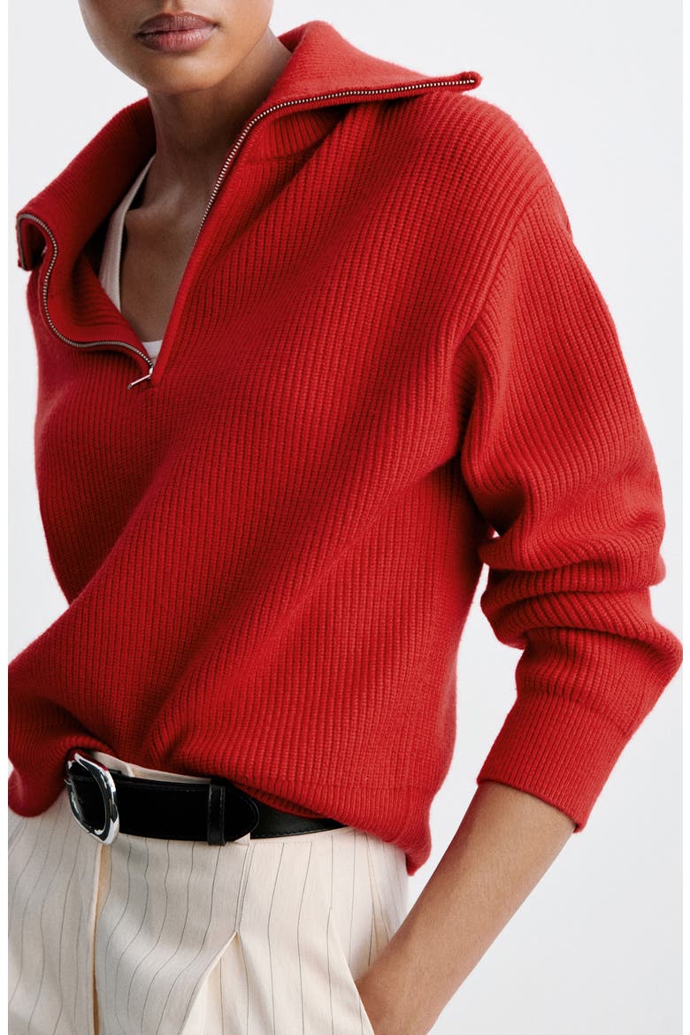 Quarter Zip Sweater, Main, color, RED