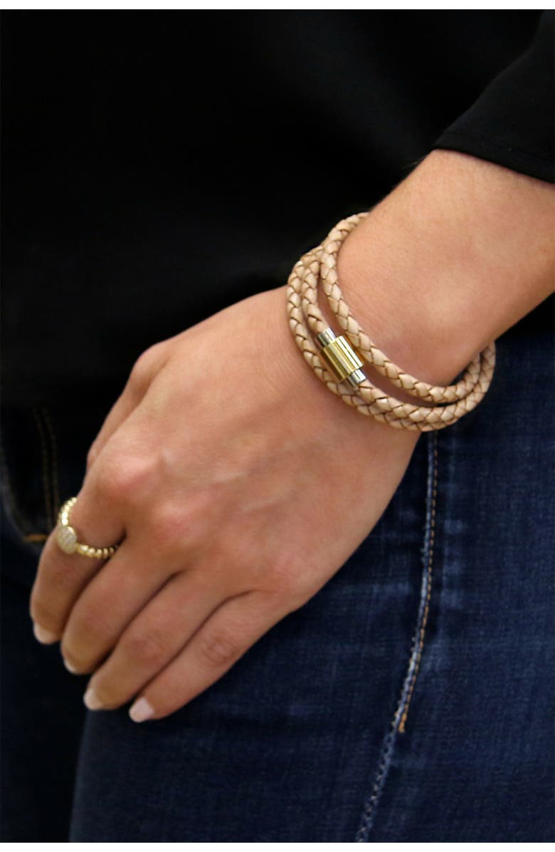 Liza Schwartz Triple Wrap Leather Bracelet, Alternate, color, 