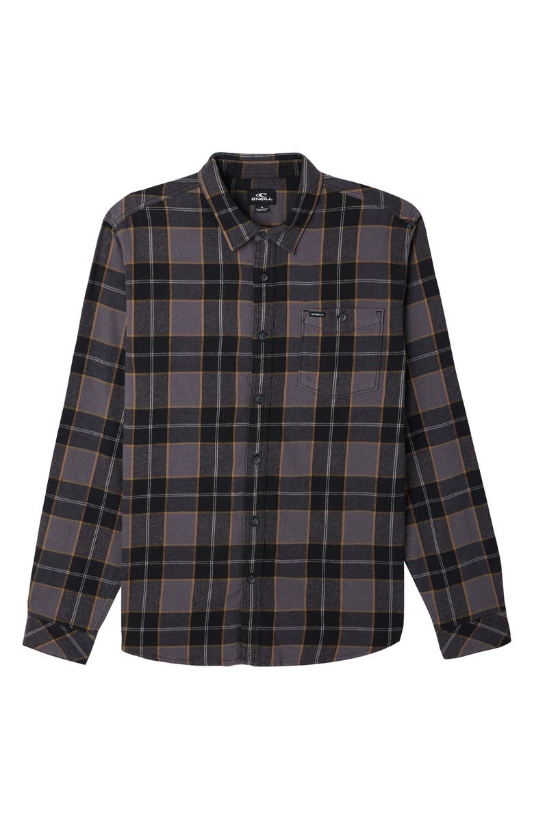 O'Neill Kids' Redmond Plaid Stretch Flannel Button-Up Shirt, Main, color, 