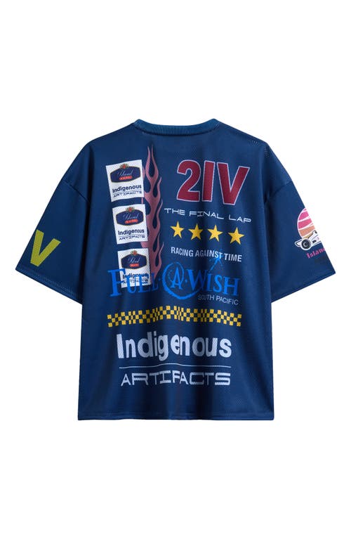 Island Avenue Island Racing Mesh Graphic T-shirt In Blue