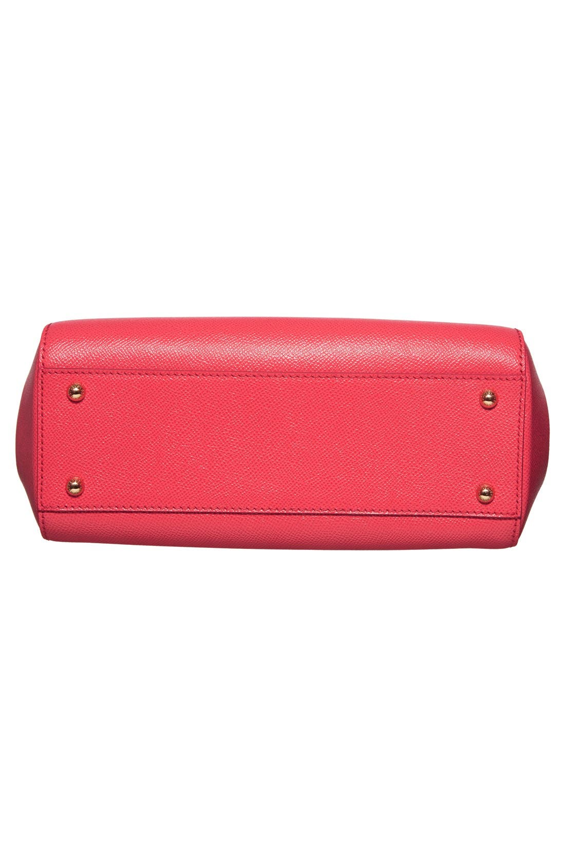 Dolce&Gabbana 'Small Miss Sicily' Leather Satchel, Alternate, color, Hibiscus