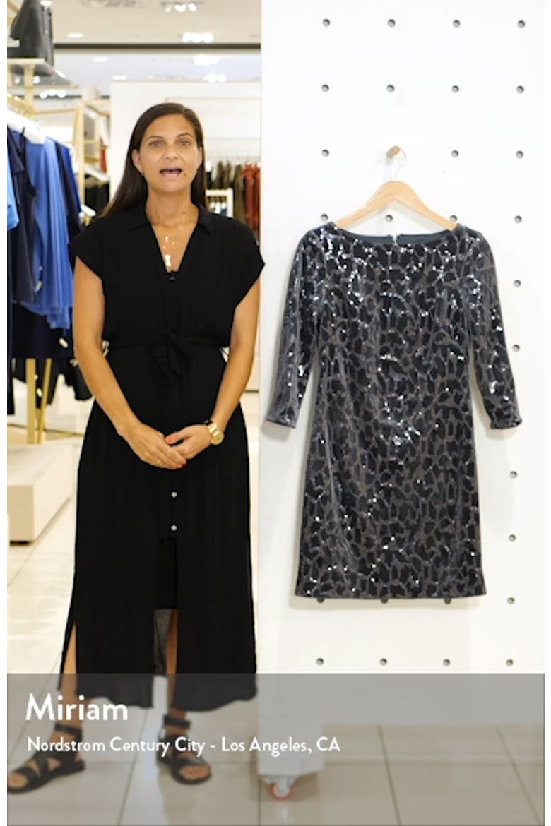 Sequin Velvet Sheath Dress video