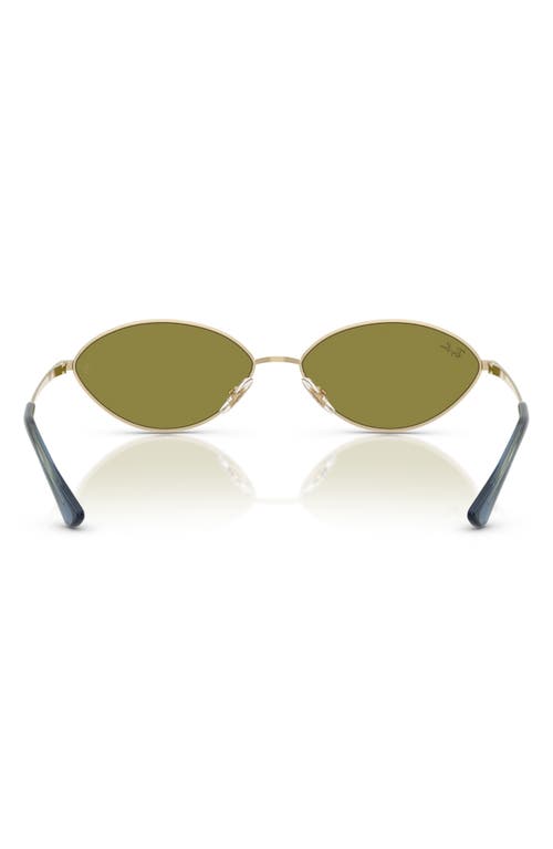 Ray Ban Ray-ban Kai 56mm Oval Sunglasses In Pale Gold Green