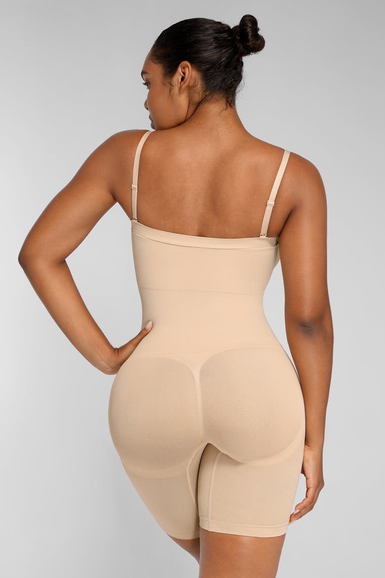 Seamless Strapless Bodysuit, Alternate, color, Khaki