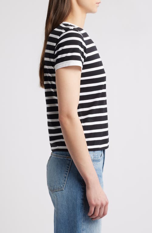 Frame Stripe Pima Cotton Baby Tee In Black Multi