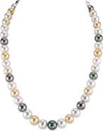 The Pearl Source 8-10mm South Sea Multicolor Pearl Necklace - Premier AAAA Quality
