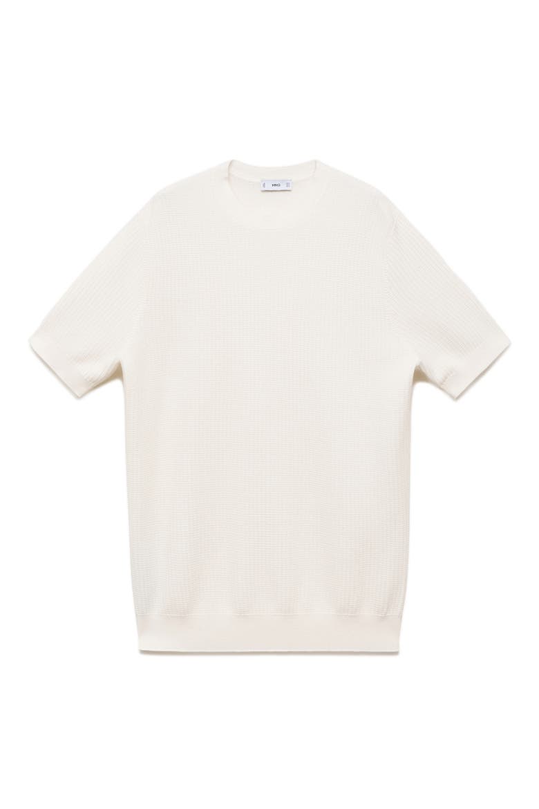 Textured Cotton Knit T-Shirt, Alternate, color, OFF WHITE