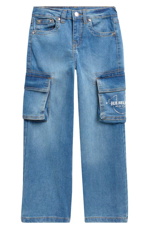 Kids' Leila Wide Leg Cargo Jeans (Big Kid)
