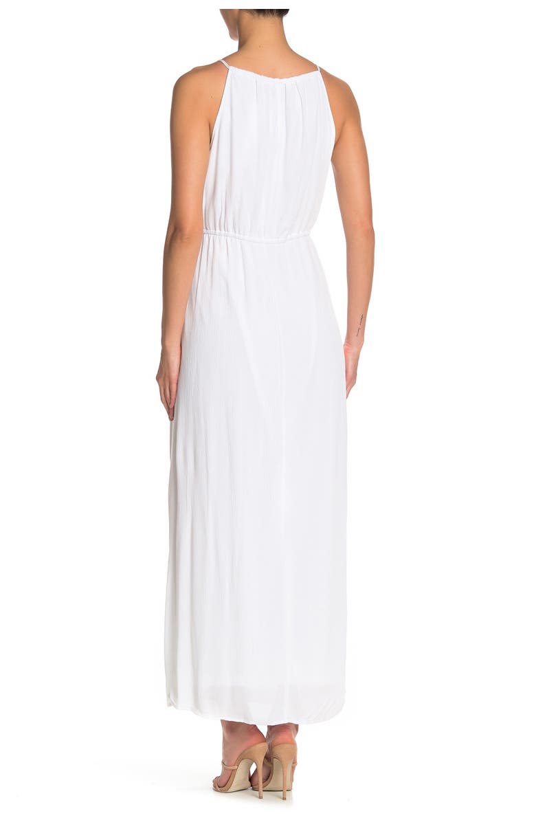 Nina Leonard Keyhole Tassel Sleeveless Maxi Dress, Main, color,